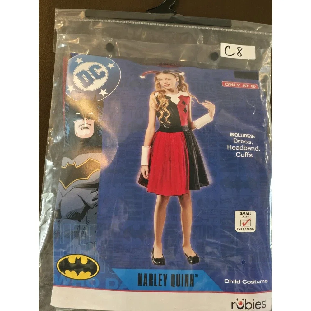 Rubie's DC Harley Quinn Girls Halloween Costume Size Small S 6 5-7 Years New C8